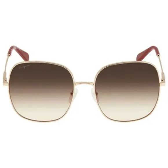 NWT Salvatore Ferragamo SF300S Metal Frame Gradient Lens Oversize Sunglasses - Picture 1 of 4